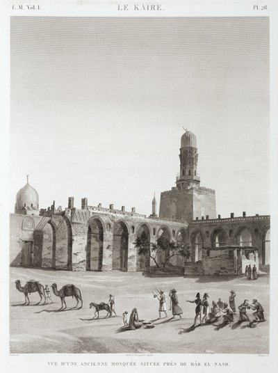 Una antigua mezquita cerca de Bab el-Nasr, El Cairo, Egipto, c 1798 de Unbekannt