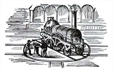 Una mesa giratoria de locomotoras de Unbekannt