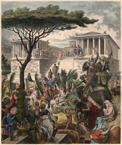 Grecia Antigua: Altar de Pérgamo, celebración de la victoria del rey Atálida Eumenes II sobre los enemigos gálatas de Unbekannt