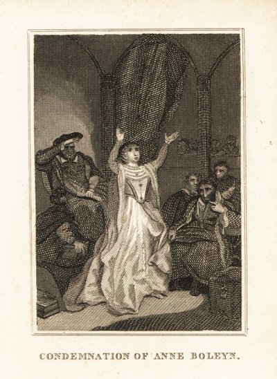 Ana Bolena acusada de adulterio por Enrique VIII en 1536. 1836 (grabado) de Unbekannter Künstler