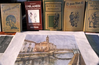 Mercado de antigüedades, Naviglio Grande, Milán, Lombardía, Italia de Unbekannt