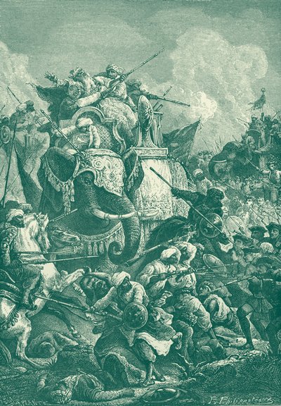 Anwaruddin Muhammed Khan en la batalla de Ambur de Unbekannter Künstler