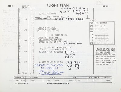 Plan de vuelo del Apollo 11, pp 3-17/3-18. NASA/MSC de Unbekannt