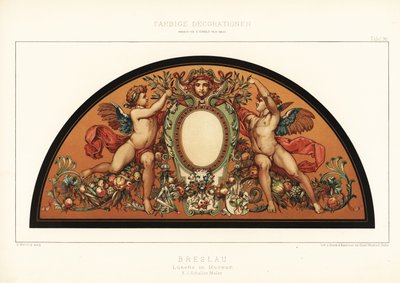 Biombo Art Nouveau en el Museo de Wroclaw, Polonia, 1890 (Cromolitografía) de Unbekannter Künstler