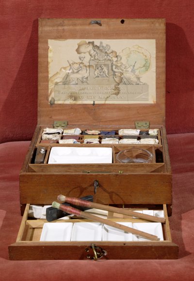 Caja de acuarelas del artista hecha por R.Ackermann, c.1820 de Unbekannt
