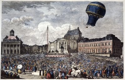 Ascenso del globo aerostático "Martial de Unbekannter Künstler