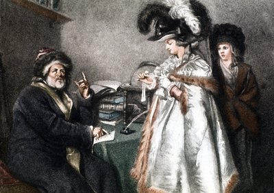 En el astrólogo, c.1750-1800 (Grabado) de Unbekannter Künstler