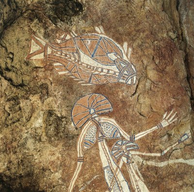 Australia, Territorio del Norte, Arnhem Land, Parque Nacional Kakadu, Nourlangie Rock, pinturas rupestres aborígenes de William M. Timlin