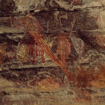 Australia, Territorio del Norte, Arnhem Land, Parque Nacional Kakadu, Obiri Rock, pinturas rupestres aborígenes de Benjamin Baud