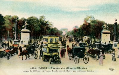 Avenida de los Campos Elíseos, París, hacia 1900 de Unbekannter Künstler