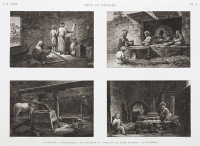 Panadería y Confitería. Panaderos y confiteros, Egipto, c. 1798 de Unbekannt