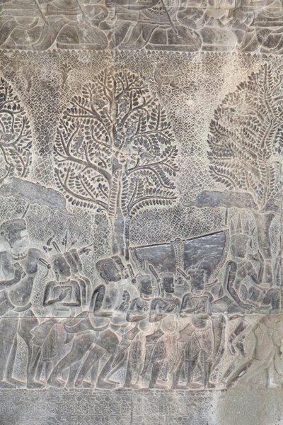 Bajorrelieves de la galería sur de Angkor wat, Camboya de Unbekannter Künstler