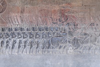 Bajorrelieves de la galería sur de Angkor wat, Camboya de Unbekannter Künstler
