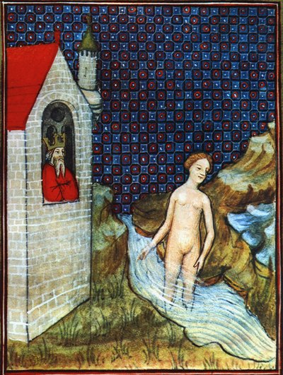 Betsabé según una miniatura de La Biblia de los Sentidos del siglo XIV de Unbekannter Künstler