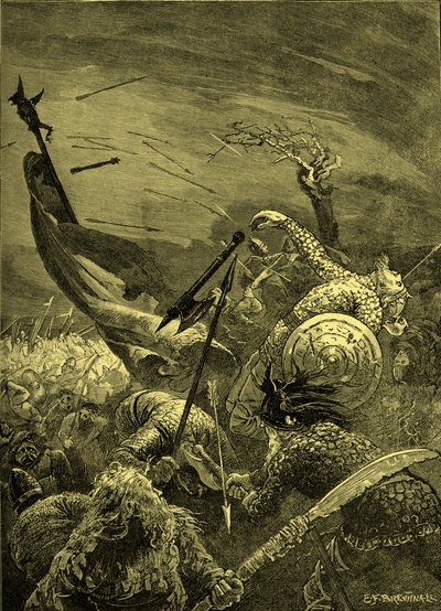 Batalla de Hastings - muerte de Harold II (grabado) de Unbekannter Künstler