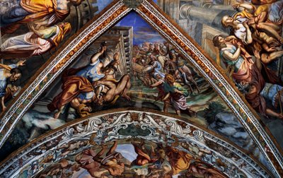Escenas bíblicas, frescos (siglo XVIII) de la bóveda de la Catedral de San Bartolomé, Lipari, Islas Eolias (Lista del Patrimonio Mundial de la UNESCO, 2000), Sicilia, Italia de Benjamin Baud
