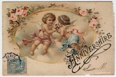 Tarjeta de felicitación de cumpleaños - Postal de finales del siglo XIX-XX de Unbekannt