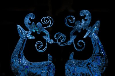 Reno azul, 2017 (fotografía repintada) de Unbekannter Künstler