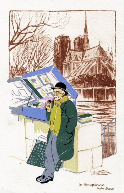 Vendedor de libros ("Le Bouquiniste"), París, c. 1900 de Unbekannter Künstler