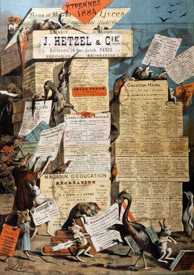 Anuncio de ediciones de libros de Hetzel de Unbekannter Künstler