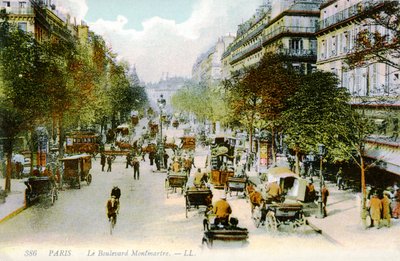 Boulevard Montmartre, París, c. 1900 de Unbekannter Künstler