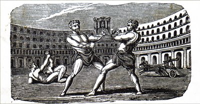 Boxeadores en el Coliseo en la Antigua Roma de Unbekannt