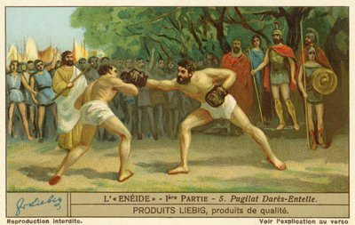 Combate de boxeo en el aniversario de la muerte del padre de Eneas de Unbekannter Künstler