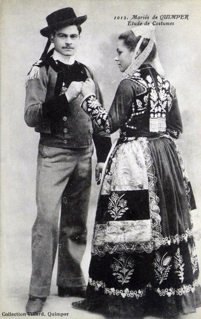 Novios de Duimper, principios del siglo XX (tarjeta postal) de Unbekannter Künstler