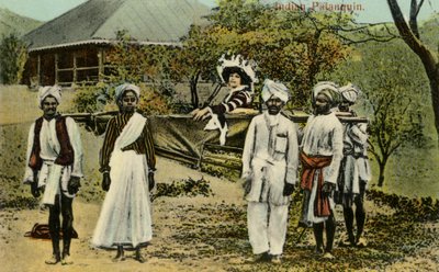 Dama colonial británica en palanquín indio de Unbekannter Künstler