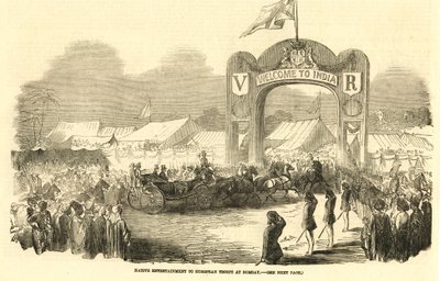 Coche de caballos británico en Bombay, c1800 (ilustración) de Unbekannter Künstler