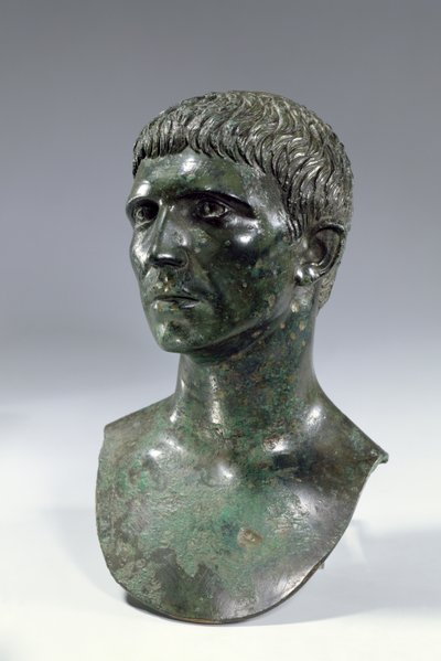 Cabeza de bronce de un hombre, romana, principios del siglo I a.C. o siglo II d.C. de Unbekannt