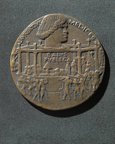 Medalla de bronce acuñada en memoria de Giuliano de Médici de Benjamin Baud