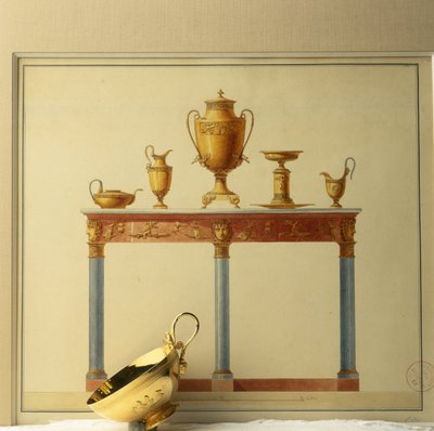 Bufé y servicio de té en una acuarela del arquitecto Charles Percier de Unbekannt