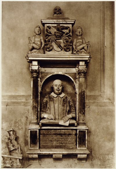 Busto de William Shakespeare y inscripción de Unbekannt