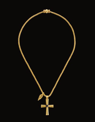 Cruz bizantina de oro y vidrio, c. siglo V-VII de Unbekannt