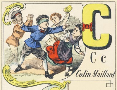 C: colin-maillard - Alfabeto de Juegos, c.1890 (ilustración) de Unbekannt