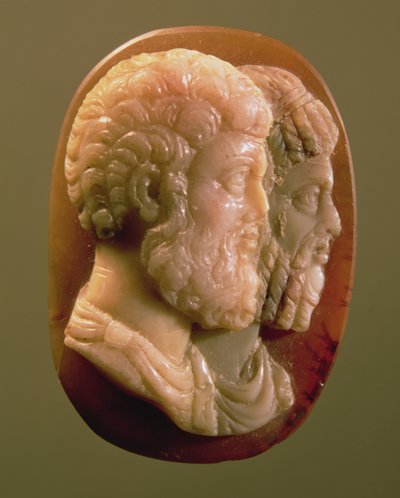 Camafeo que representa a Marco Aurelio (121-180) y Lucio Vero (130-169) Romano de Unbekannt