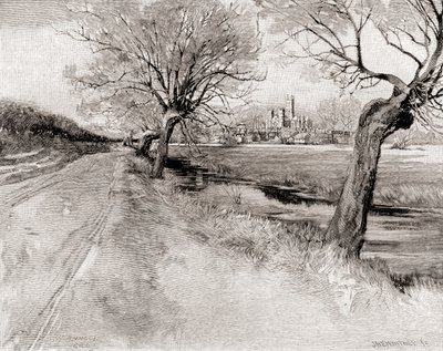 Catedral de Canterbury, desde el suroeste, al atardecer, de The Century Magazine, publicado en 1887 de Unbekannt