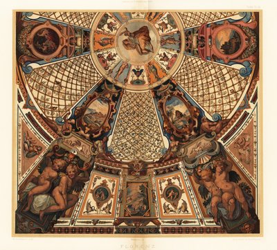 Pintura en el techo de la Galería de los Uffizi, Florencia de Unbekannter Künstler