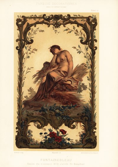 Panel del techo del Palacio de Fontainebleau de Unbekannter Künstler