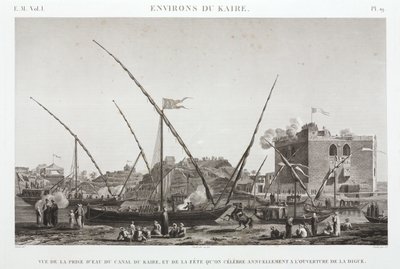 Celebración de la apertura anual del dique en el Canal de El Cairo, Egipto, c 1798 de Unbekannt