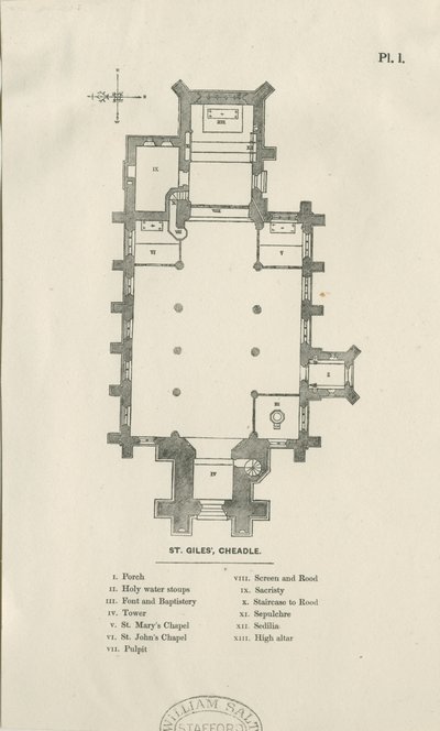 Cheadle - Iglesia de St. Giles: grabado en madera de Unbekannt