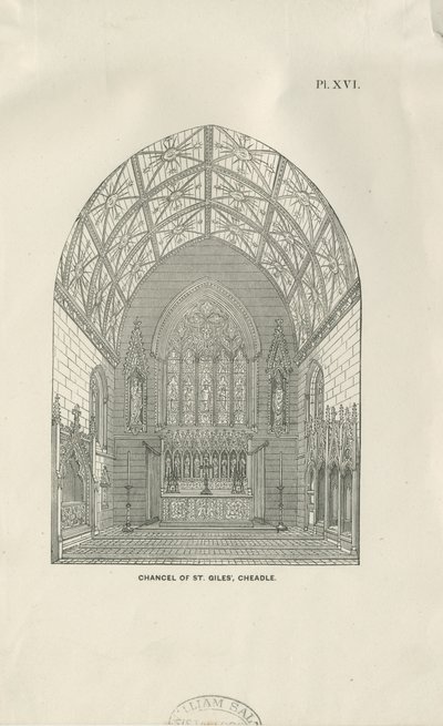 Cheadle - Iglesia de St. Giles: grabado en madera de Unbekannt