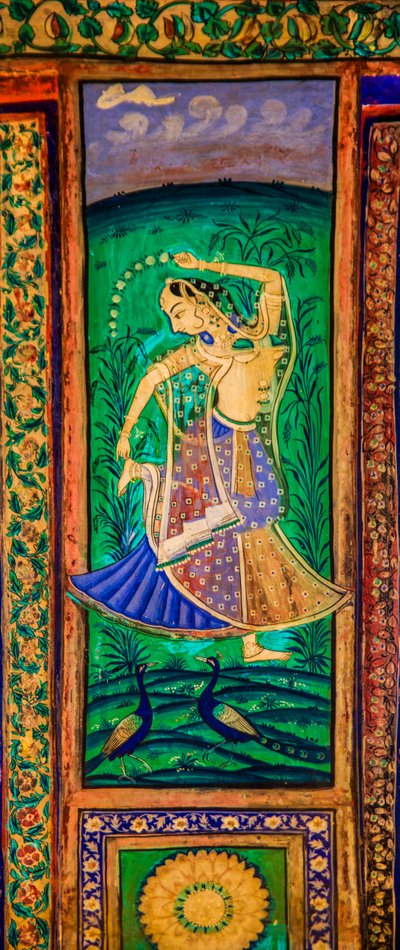 Patio de Chittra Shala con virtuosas pinturas finas, Fuerte de Taragarh, Bundi, Bundi, Rajastán, India, Asia (foto) de Unbekannter Künstler