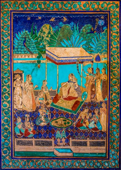 Patio de Chittra Shala con virtuosas pinturas finas, Fuerte de Taragarh, Bundi, Bundi, Rajastán, India, Asia (foto) de Unbekannter Künstler
