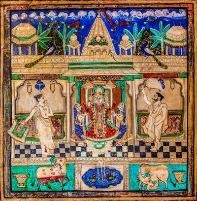 Patio de Chittra Shala con virtuosas pinturas finas, Fuerte de Taragarh, Bundi, Bundi, Rajastán, India, Asia (foto) de Unbekannter Künstler