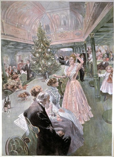 Nochebuena en un crucero, c.1900 (ilustración) de Unbekannter Künstler
