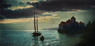 Château de Chillon - el castillo del lago Lemán (cerca de Montreux) (postal) de Unbekannter Künstler
