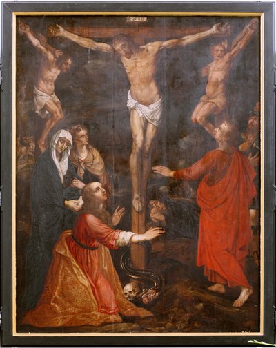 Iglesia (Eglise Saint-martin). Interior. Tríptico. La Crucifixión. de Unbekannter Künstler