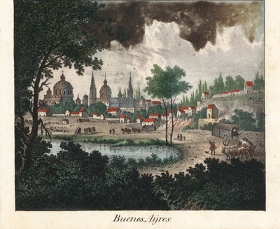 Vista de la ciudad de Buenos Aires (Argentina). Litografía para el libro: "Galerie complete en tableaux fideles des peuples d